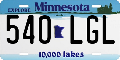 MN license plate 540LGL