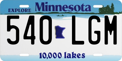 MN license plate 540LGM