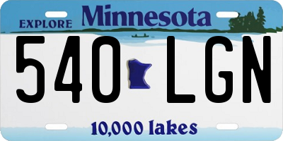 MN license plate 540LGN