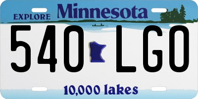MN license plate 540LGO