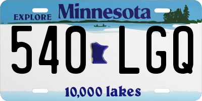 MN license plate 540LGQ