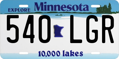 MN license plate 540LGR