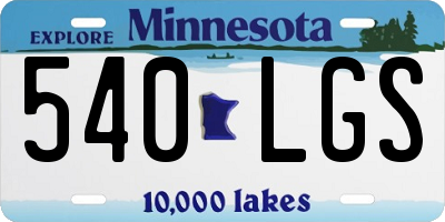 MN license plate 540LGS