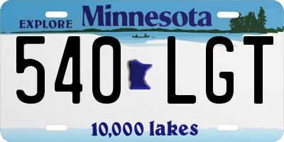 MN license plate 540LGT