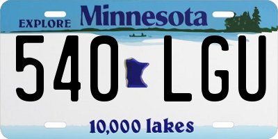 MN license plate 540LGU