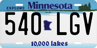MN license plate 540LGV