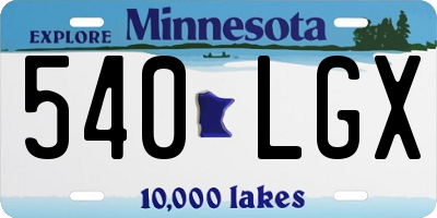 MN license plate 540LGX