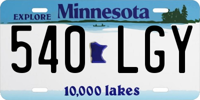 MN license plate 540LGY