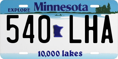 MN license plate 540LHA