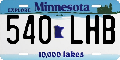 MN license plate 540LHB
