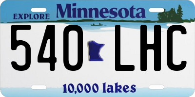 MN license plate 540LHC