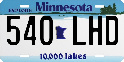 MN license plate 540LHD