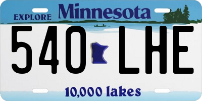 MN license plate 540LHE