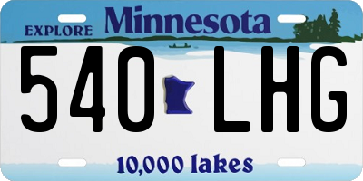 MN license plate 540LHG