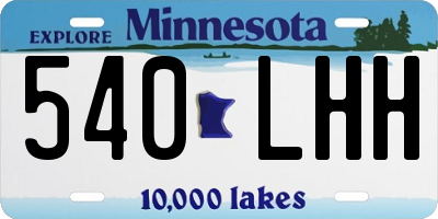 MN license plate 540LHH
