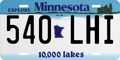 MN license plate 540LHI