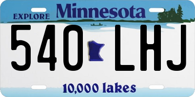 MN license plate 540LHJ