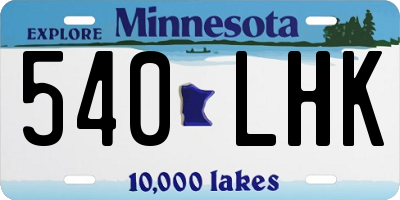 MN license plate 540LHK