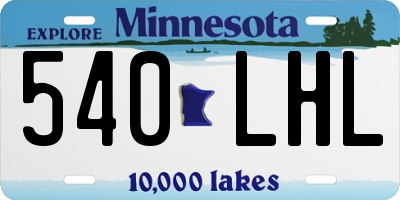 MN license plate 540LHL
