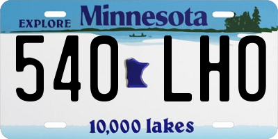 MN license plate 540LHO