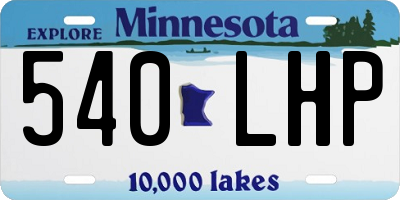 MN license plate 540LHP