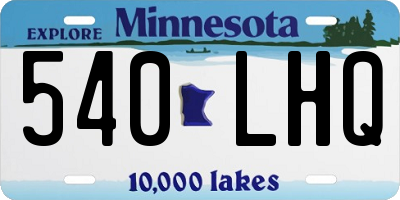 MN license plate 540LHQ