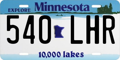 MN license plate 540LHR