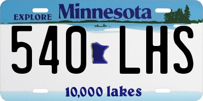 MN license plate 540LHS