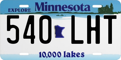 MN license plate 540LHT