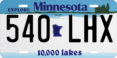 MN license plate 540LHX