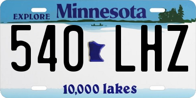 MN license plate 540LHZ