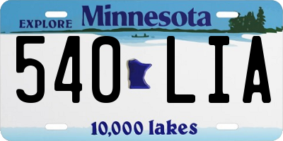 MN license plate 540LIA
