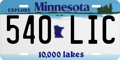 MN license plate 540LIC