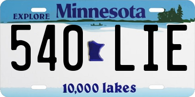 MN license plate 540LIE