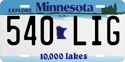 MN license plate 540LIG