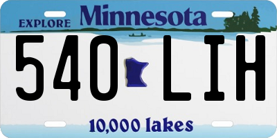 MN license plate 540LIH