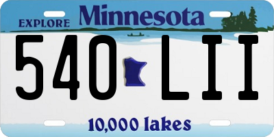 MN license plate 540LII