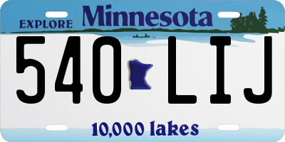 MN license plate 540LIJ