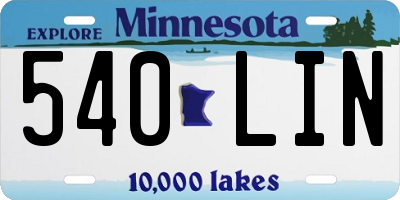 MN license plate 540LIN