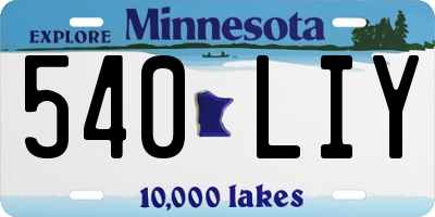 MN license plate 540LIY