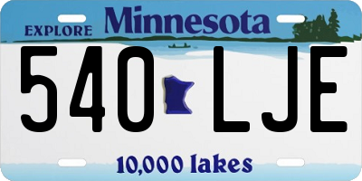 MN license plate 540LJE