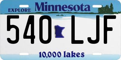 MN license plate 540LJF