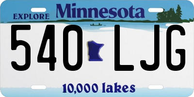MN license plate 540LJG