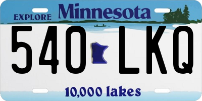 MN license plate 540LKQ