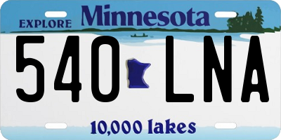 MN license plate 540LNA
