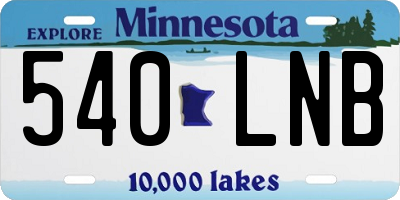 MN license plate 540LNB
