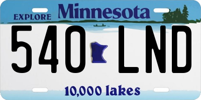 MN license plate 540LND