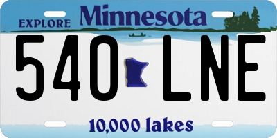 MN license plate 540LNE