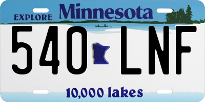 MN license plate 540LNF