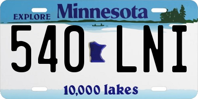 MN license plate 540LNI